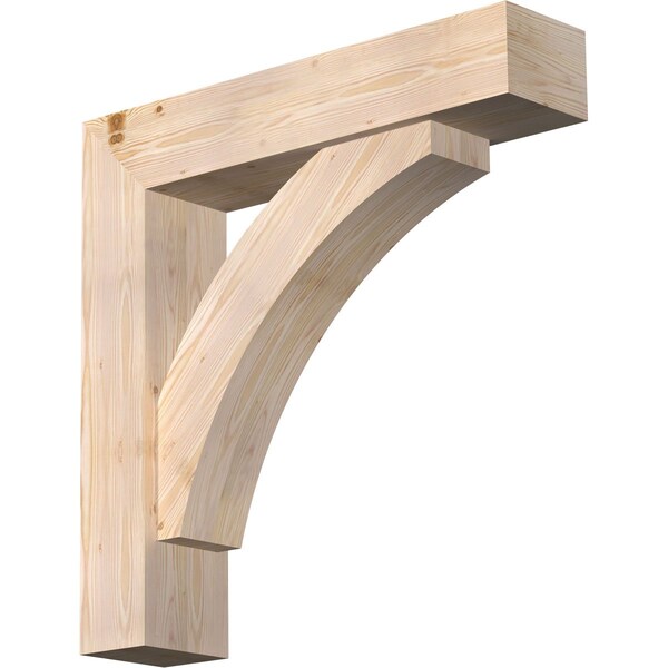 Ekena Millwork Thorton Block Smooth Bracket w/ Offset Brace, Douglas Fir, 7 1/2"W x 34"D x 34"H BKT0806X34X34THR05SDF - main
